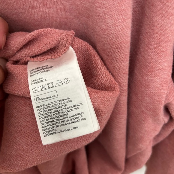 H&M Divided Pullover Hooded Longer Sweatshirt Pink Size Medium Unisex - Picture 4 of 4